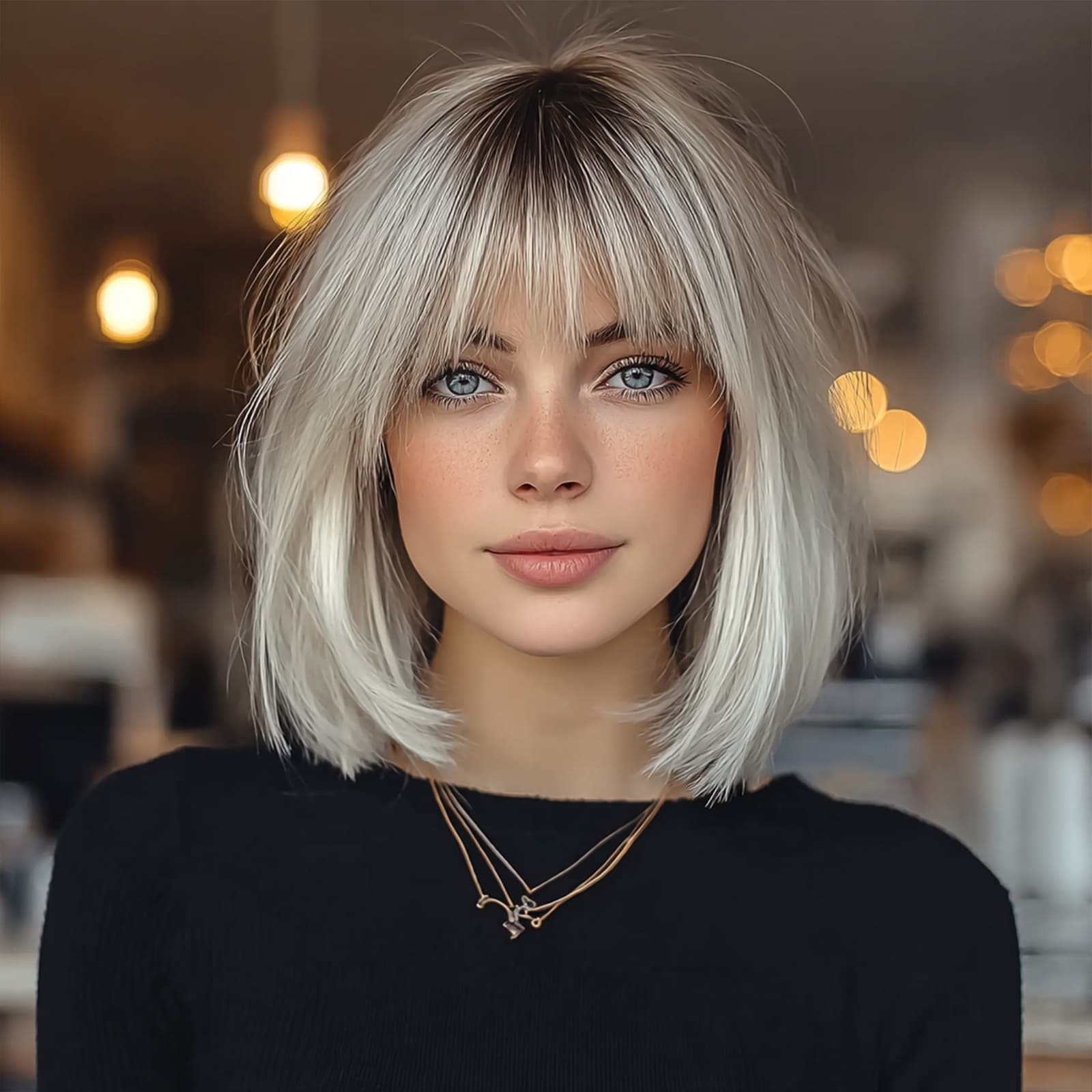 TEMU A Wig For Women Featuring Straight Bangs In A Brown Shade, Made From Heat-resistant Matte Fiber And With A - An Ideal Present For Occasions Like Easter, , Birthday Celebrations, And