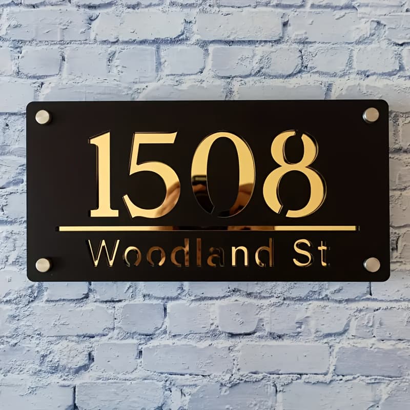 TEMU [door Sign That Carrier At ] - Custom Acrylic Address Plate, Engraving Craft, Double-layer Design With , Feel To The House Number