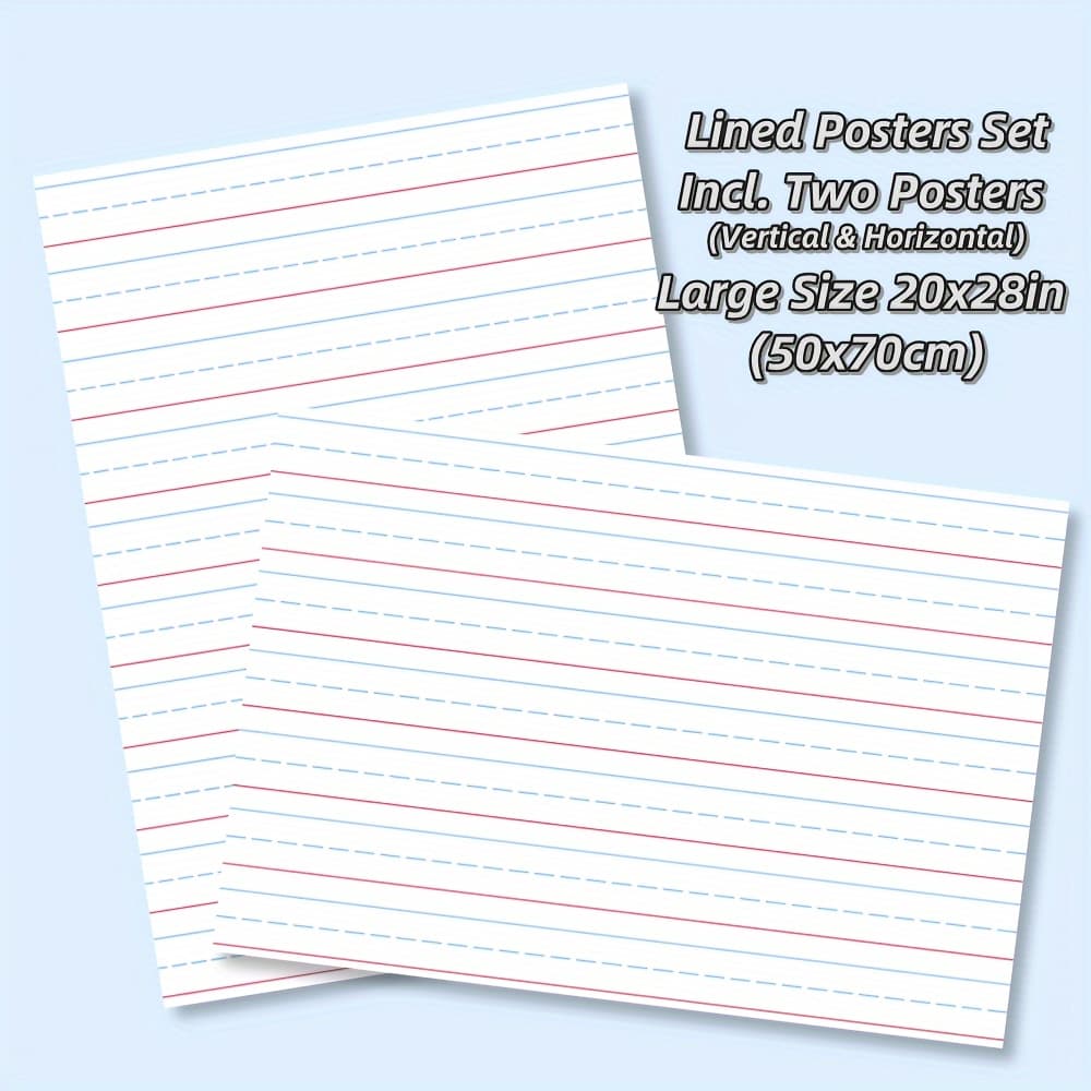 TEMU 2pcs Large Posters (20x28 Inches) Laminated Dry Erase Poster Set With 4pcs Pens, Suitable For Classroom, Home And Office Use, Back-to-school Essential, Back-to-school Gift