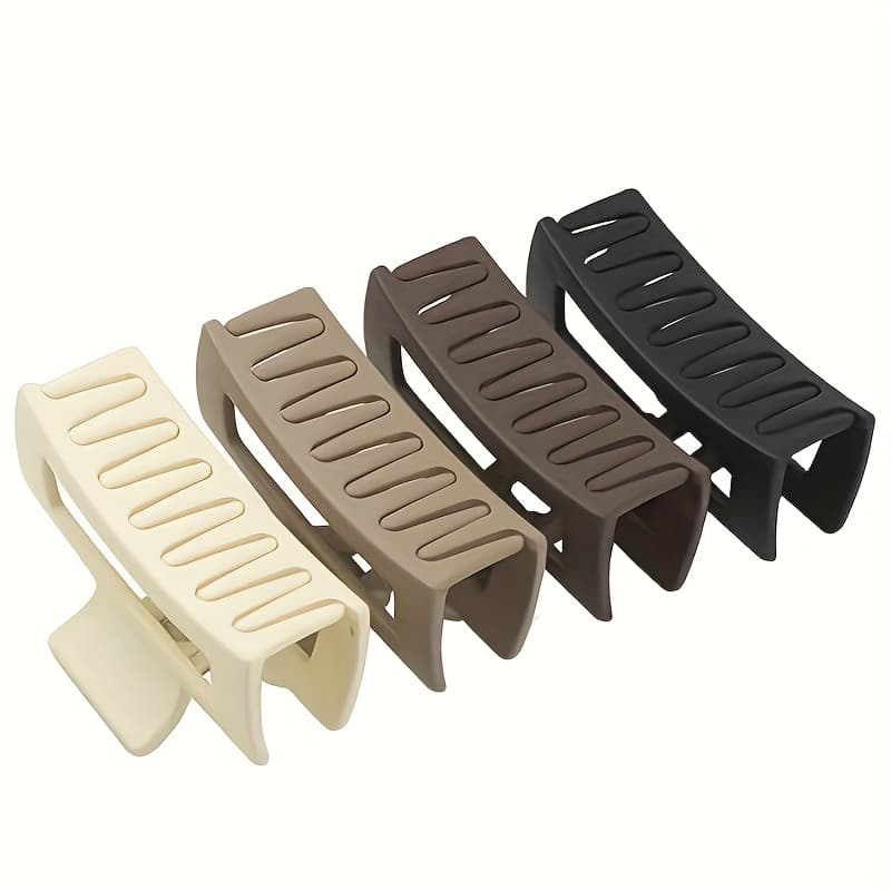 TEMU 4pcs Women Rectangle Hair Clips Non Slip Claw Clips For Thin And Thick Hair, Clips With Hair Additions