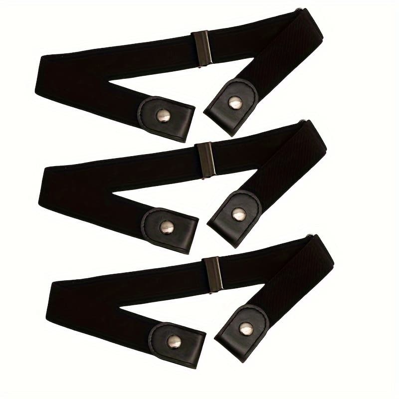 TEMU 3pcs Invisible Elastic Belt Unisex Comfortable Waistband Jeans Pants Decorative Stretch Belt