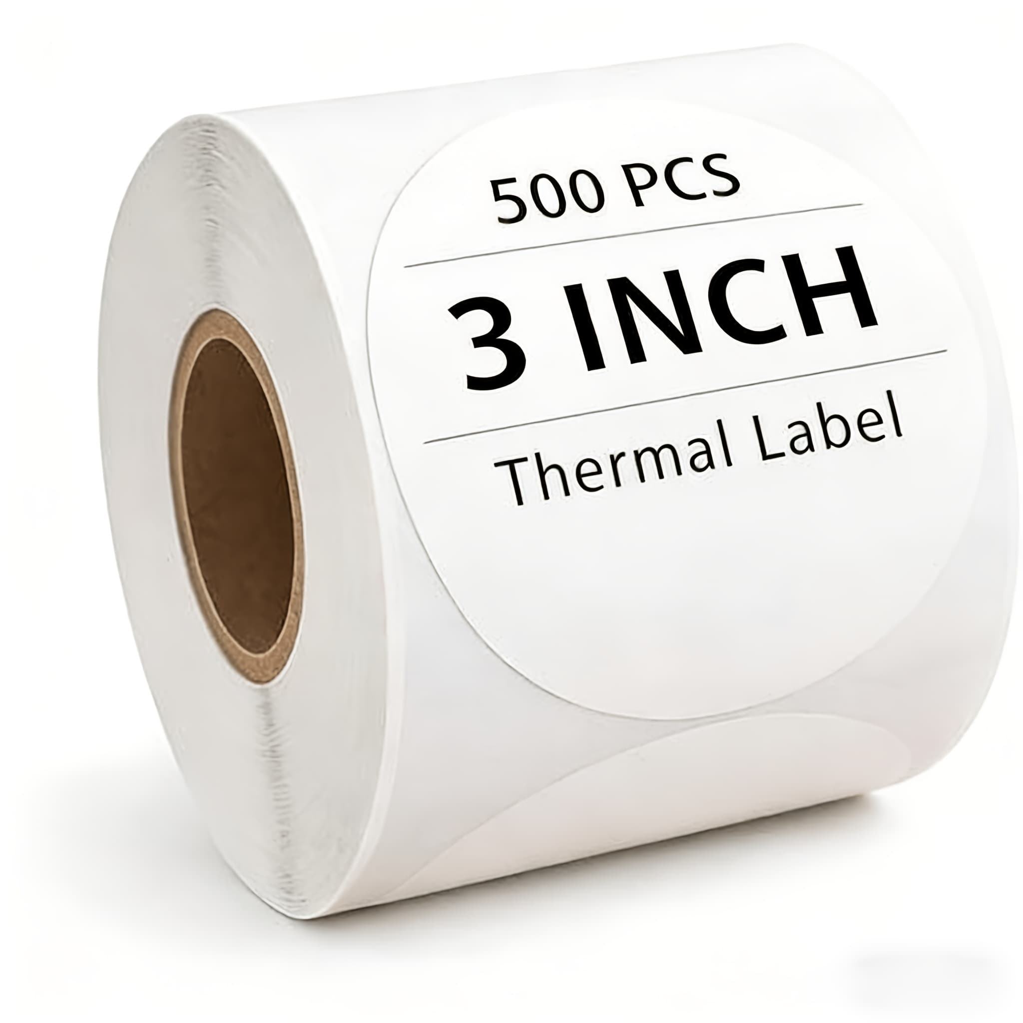 TEMU 3 Inch White Round Thermal Sticker Labels, Self-adhesive Circle Direct Thermal Labels, Roll Sticker Labels For Diy Logo Design, , Name Tag( 500 Labels, 1 Roll)