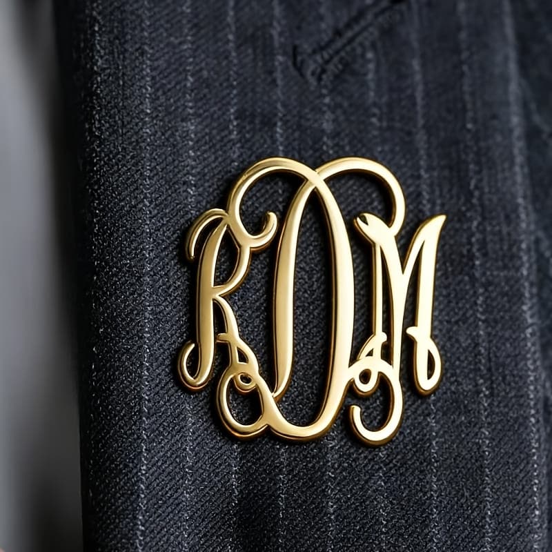 TEMU [customized] Custom Woven Letter Name Badge Brooch, Three-letter Combination Badge Brooch, Customized Name 304 Stainless Steel Brooch, Easy Retro Elegant Letter Badge Brooch