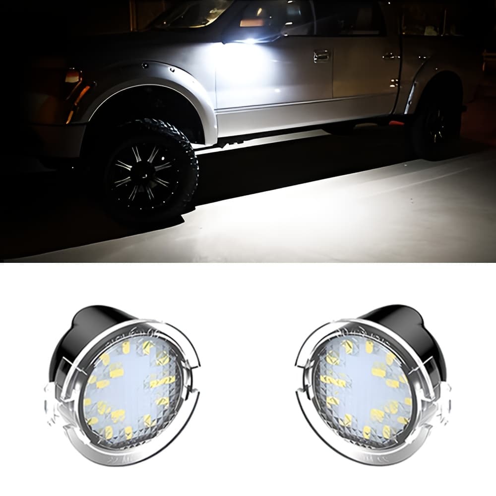 TEMU 2pcs Car Led Lights Suitable For Ford F150 Explorer Rearview Mirror Lights, White Led Rearview Mirror Indicator Lights, Side Mirror Puddle Lights