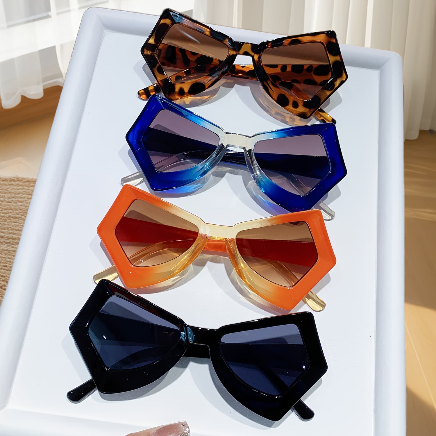 TEMU 4pcs New High-end Women's Yk2 Trend Personality Fashion Glasses, Unisex, Suitable For Driving/party/daily Wear, Photo Props And Holiday.