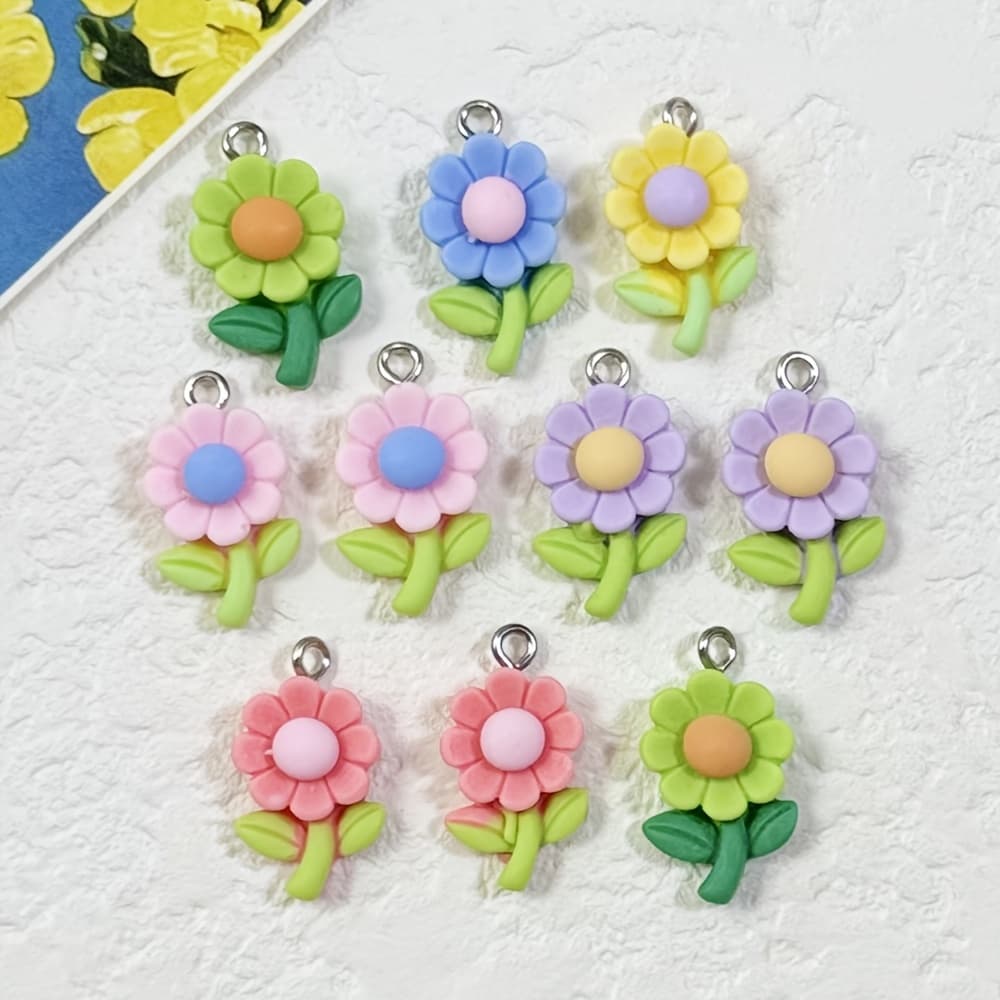 TEMU 10pcs Mixed Color Random Simulation Cartoon Cute Resin Pendant Handmade Jewelry Chain Charms Creative Gift Earrings Necklace Keychain Pendant Resin Accessories
