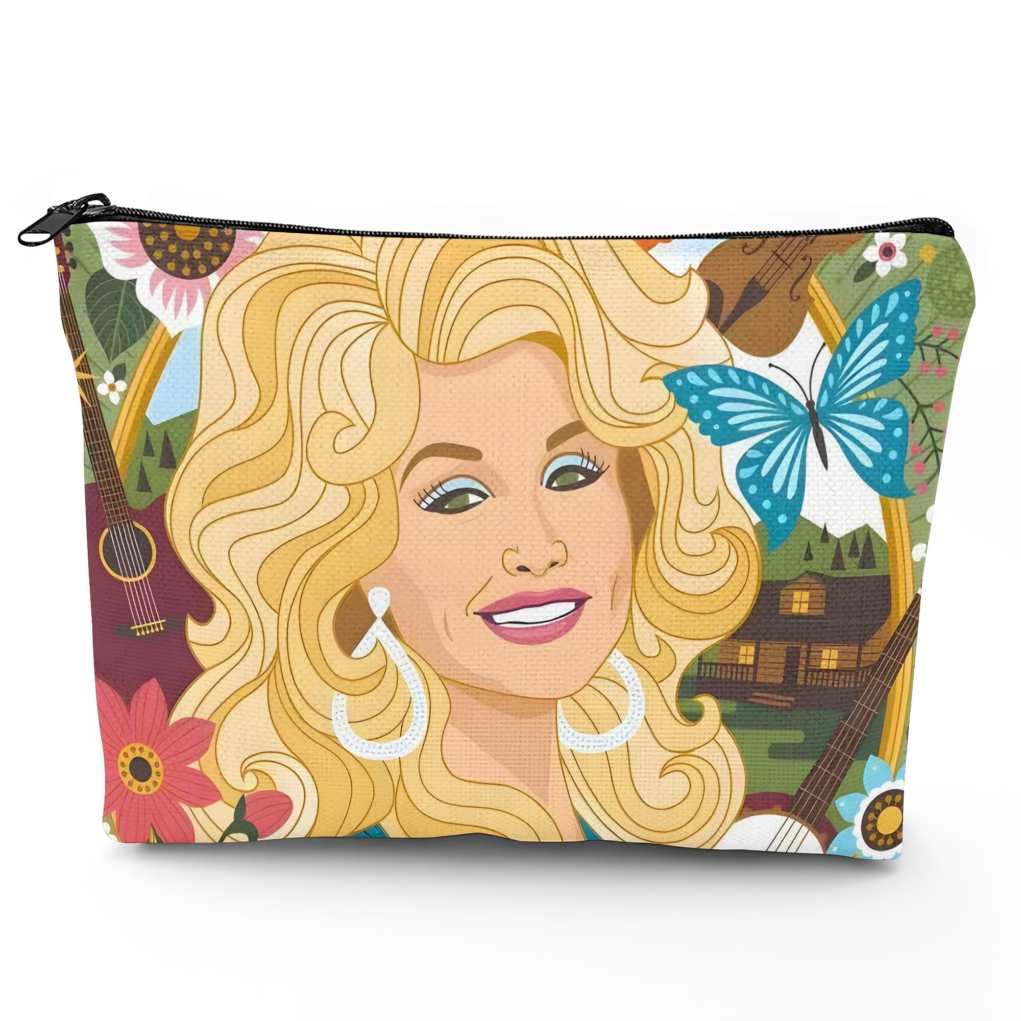 TEMU Dolly Themed Makeup Bag Suitable For Gift Or Personal Use - Iconic Icon' Name/portrait/celebrity, Compact Beauty For, Travel-friendly Gift For &, Dolly Merchandise