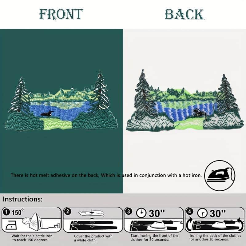 TEMU A Single Piece Featuring A With And Forest Embroidery Patches, Perfect For Clothing Decorations On Hats, Jackets, Jeans, Pants, And Shoes