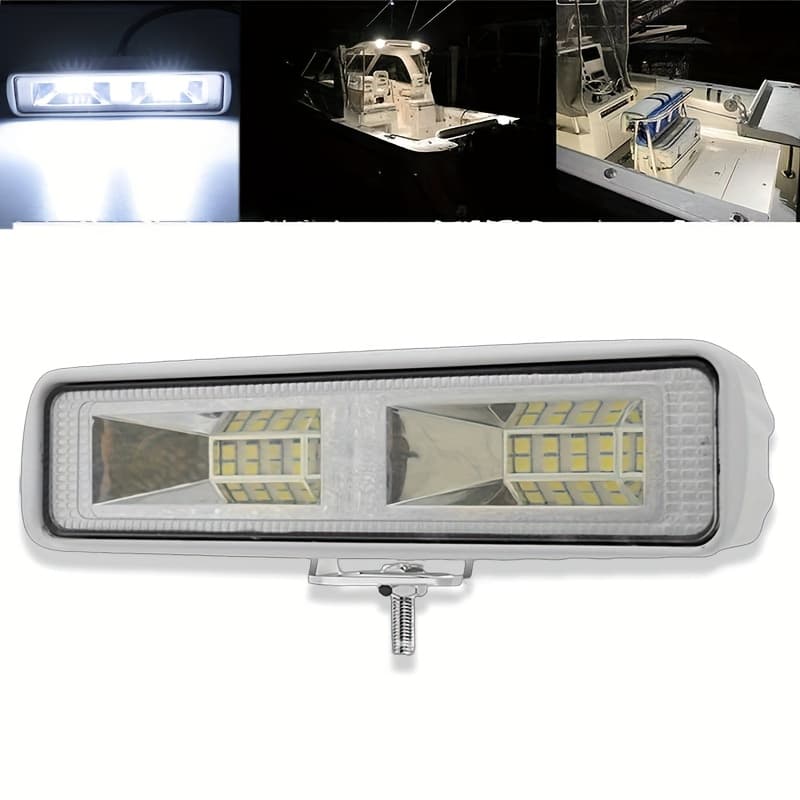 TEMU 6-inch White Shell Yacht Deck Spotlight, White Light Marine Lighting Lamp
