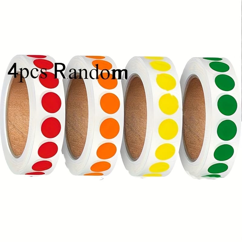 TEMU 4000pcs Random Colored Polka Dot Stickers, 8 Bright Colors, Strong Adhesive For Office Organization, File Labeling, Bulletin Boards, Scrapbooking And Decorations