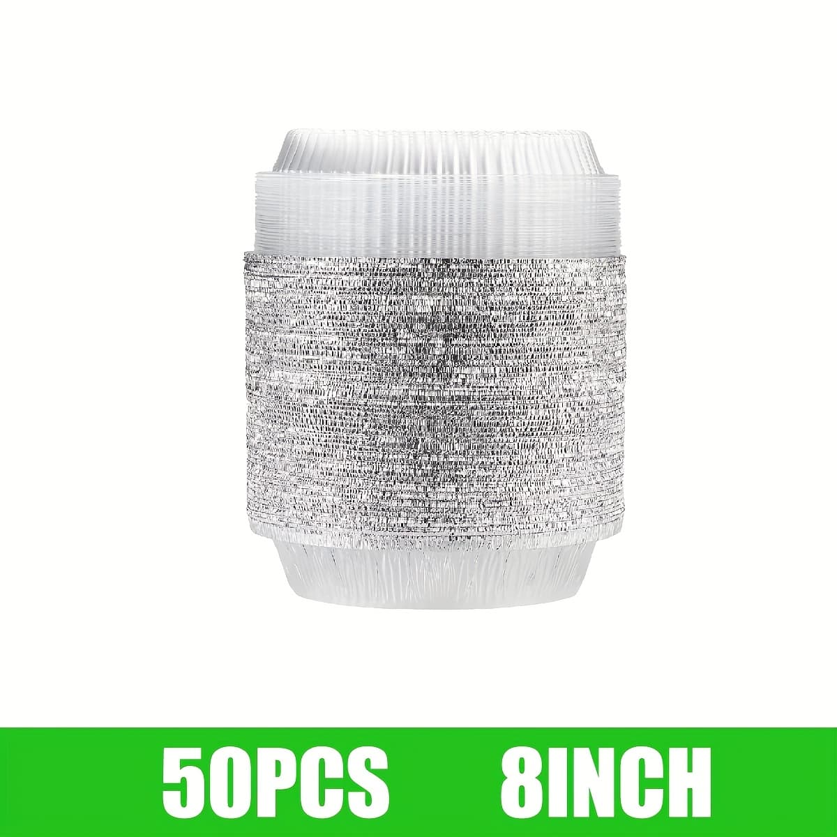 TEMU 50/100pcs Round Tin Foil Pans Disposable 7 Inch/ 8 Inch Aluminum Pans With Clear Lids, Freezer & Oven Safe - For Baking, Cooking, Storage, Roasting, Reheating