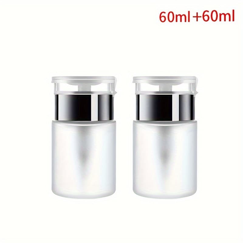TEMU 2pcs Set 2.03/5.07oz Professional Push Down Pump Dispenser Bottle For Nail Polish And Makeup Remover - Easy And Empty Bottle -