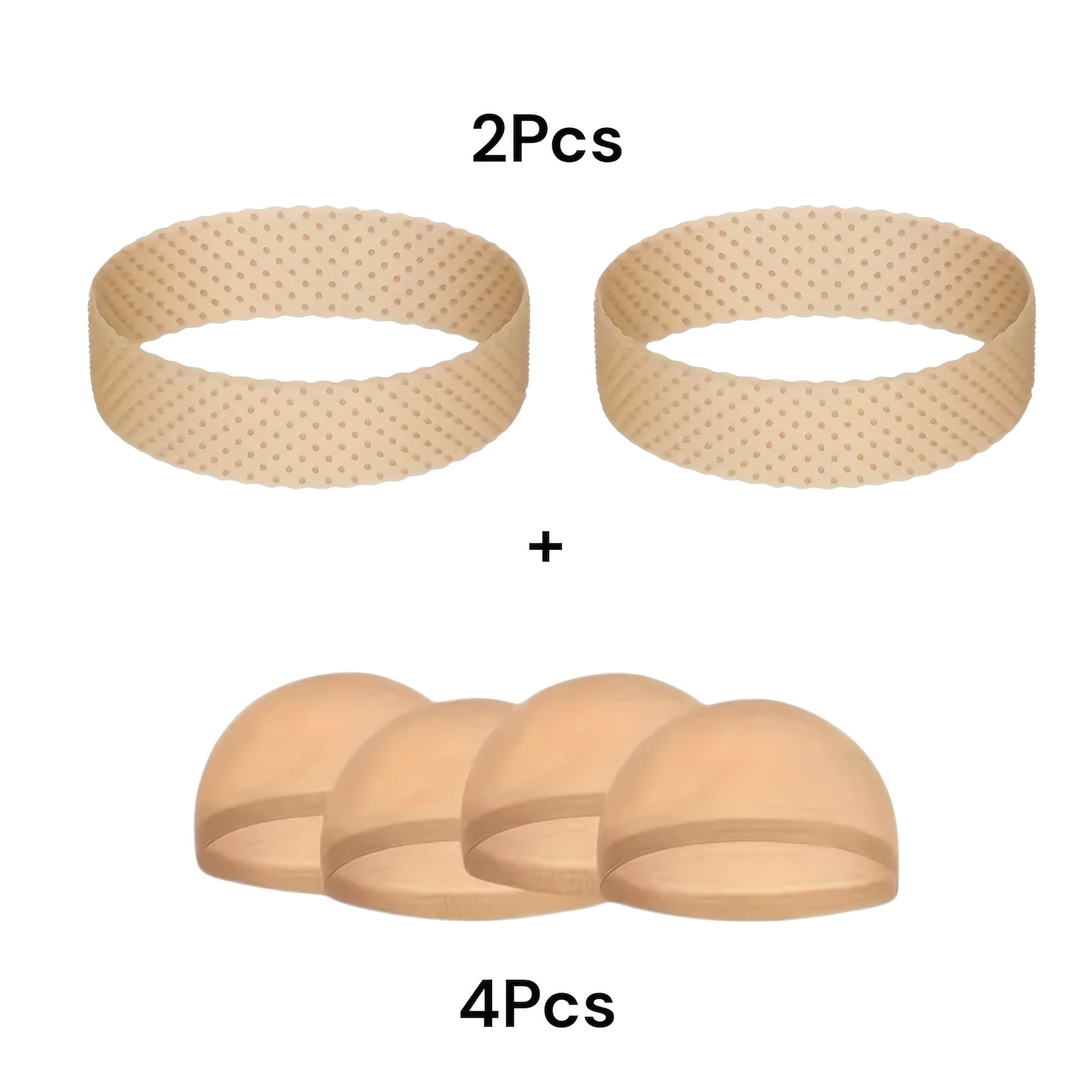 TEMU Wig Grip Bands & Wig Net Caps Set | Non-slip Elastic Holder, Includes 2 Bands + 4 Caps, Breathable Invisible Headgear For Women - Luxfume