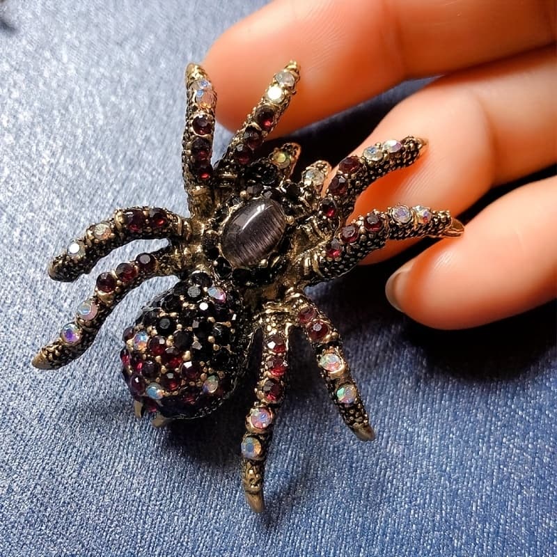 TEMU Vintage Bling Spider Brooches For Women Men Insects Party Casual Brooch Pin Gifits Jewelry