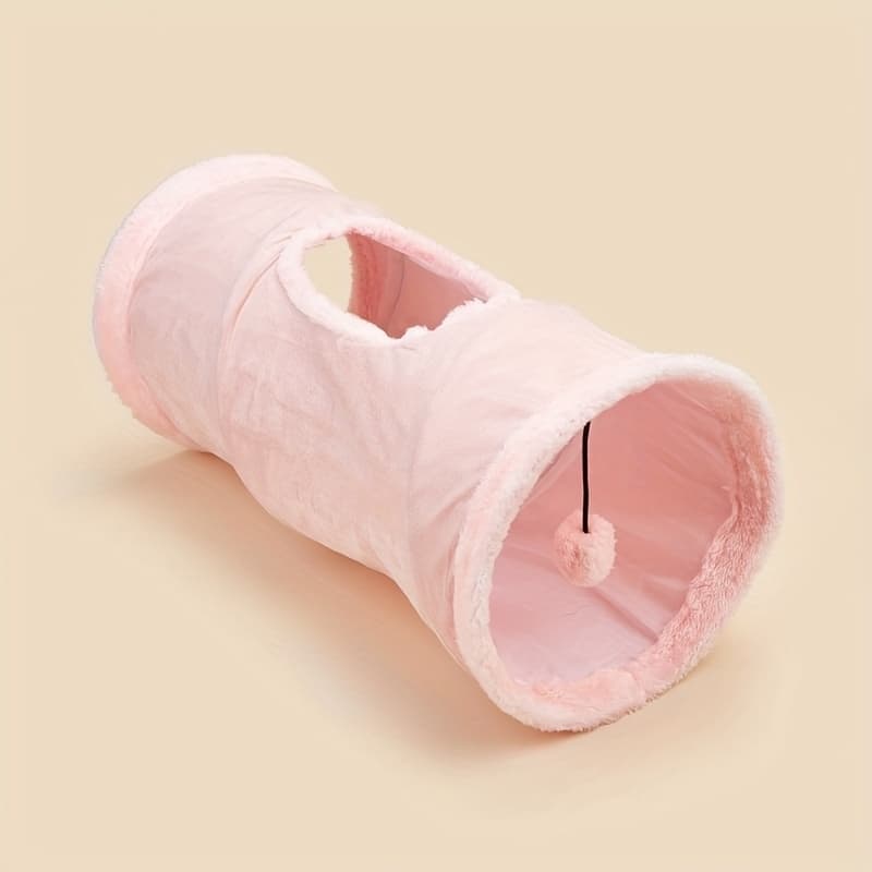 TEMU Foldable Velvet Cat Tunnel With Holes, Suitable For Small Pets Cat Tunnel