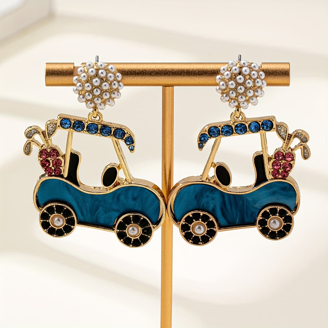 TEMU Pair Of Cute Cartoon Sports Competition Golf Women's Earrings