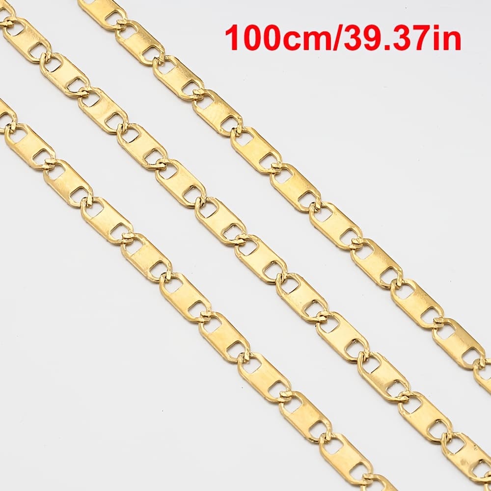 TEMU 1 Meter Of 304 304 Stainless Steel Chain In A Cross Shape, Suitable For Necklaces, Bracelets, And Jewelry