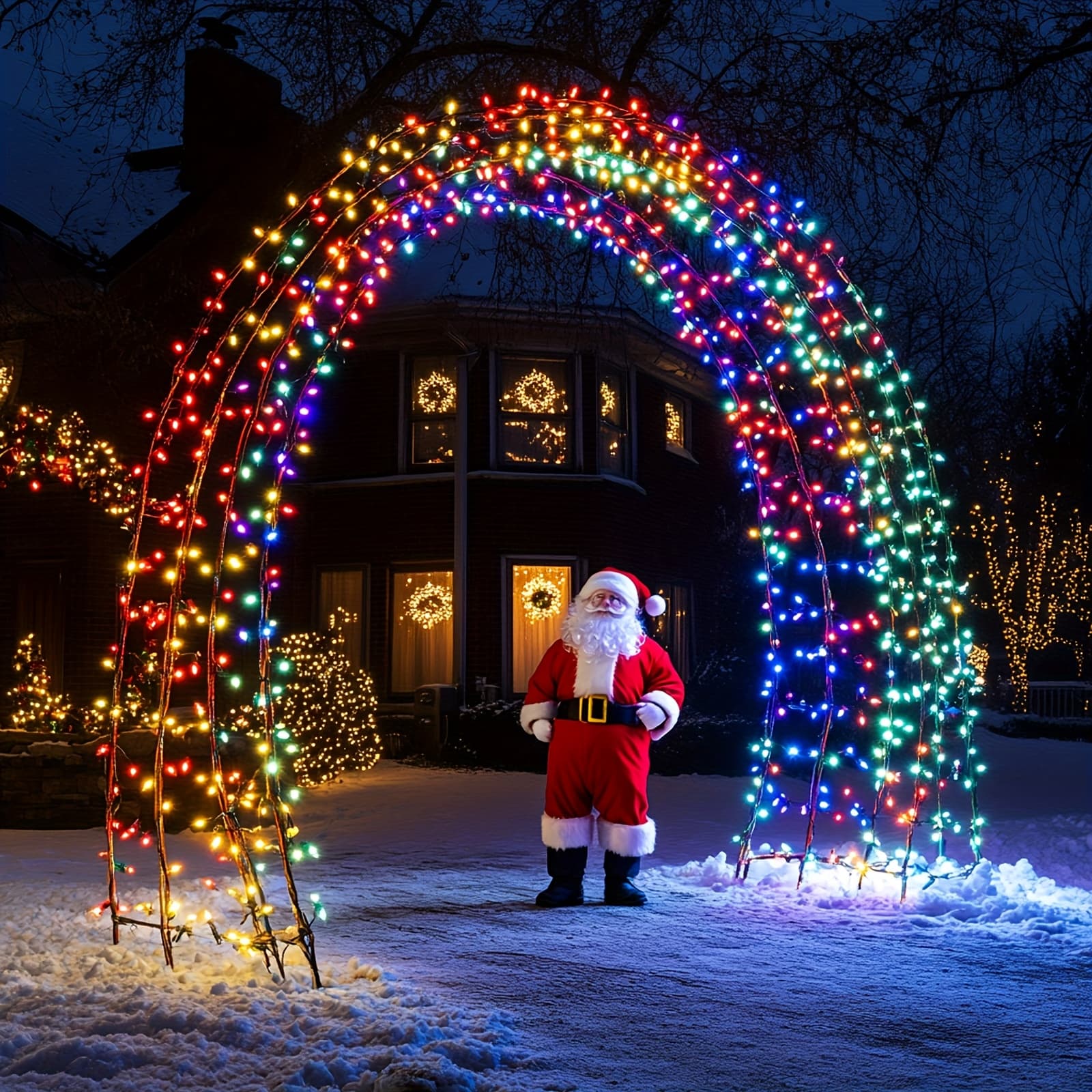 TEMU Outdoor Solar String Lights 300 Led 95ft 2400ma Extra Long Fairy Light String Dimmable With 8 Lighting With Type C Outdoor String Lights For Holiday Party Christmas Balcony Decoration