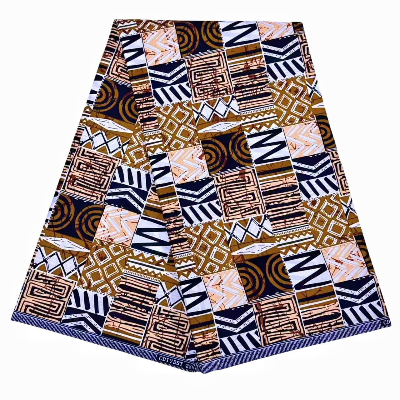 TEMU 6yards/216 Inch African Ethnic Batik Printing Fabric Double-sided Geometric Printed Fabric African Ethnic Costume Fabric Diy Fabric Dress Fabric Multicolor Optional