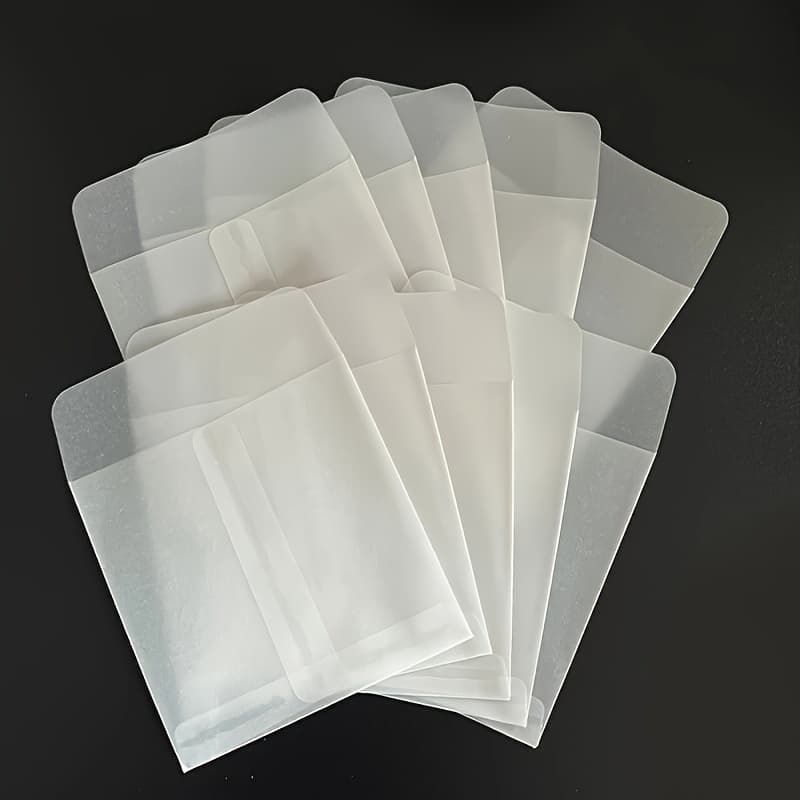 TEMU 10pcs Square Translucent Paper Envelopes, Self-sealing , Ideal For Scrapbooking, Junk Journals & Diy Photo Storage - Perfect For Thanksgiving