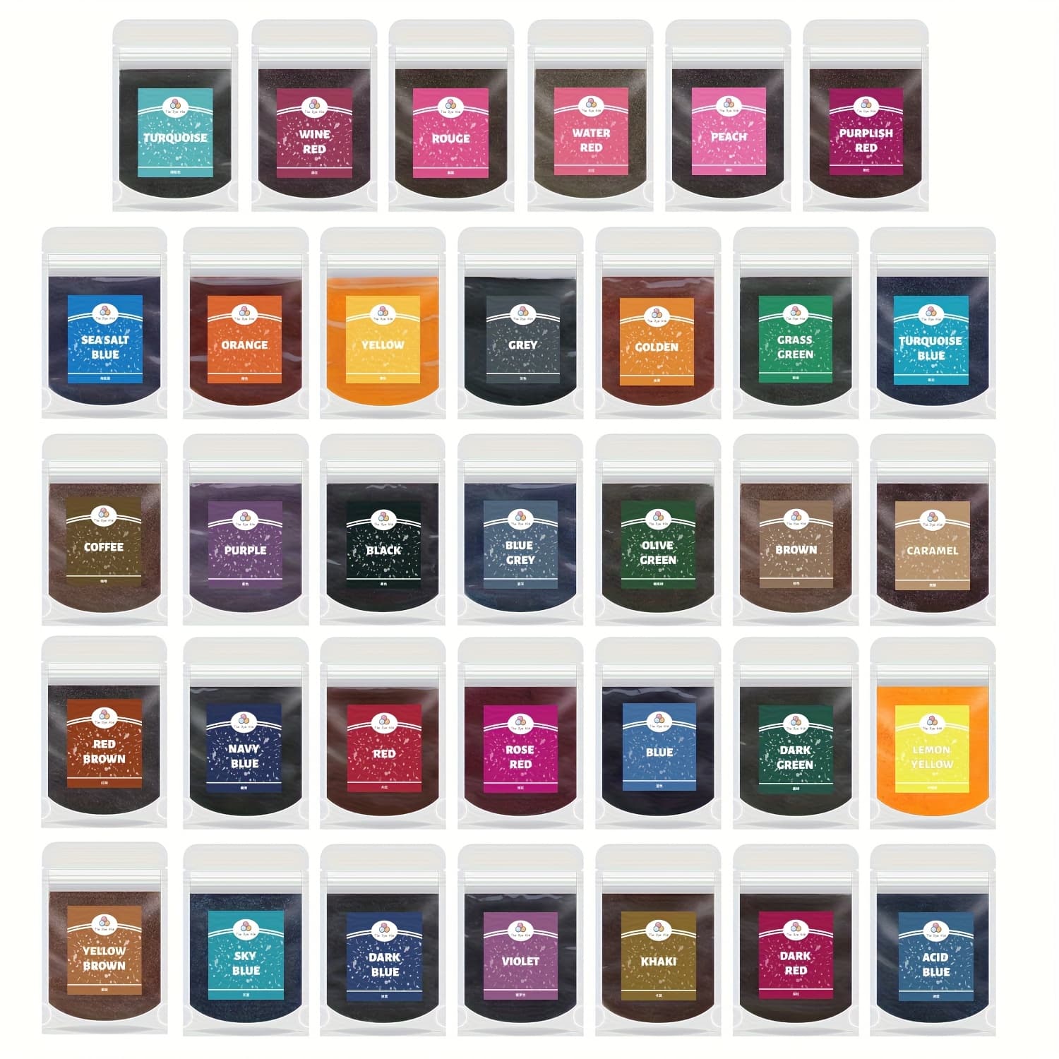 TEMU Fabric Dye Powder Set, 34 Color Tie Dye Kit, 10g/bag, Dye For Clothing, Yarn, Diy Crafts,,, Batik | Vibrant Permanent Dye For Art Projects