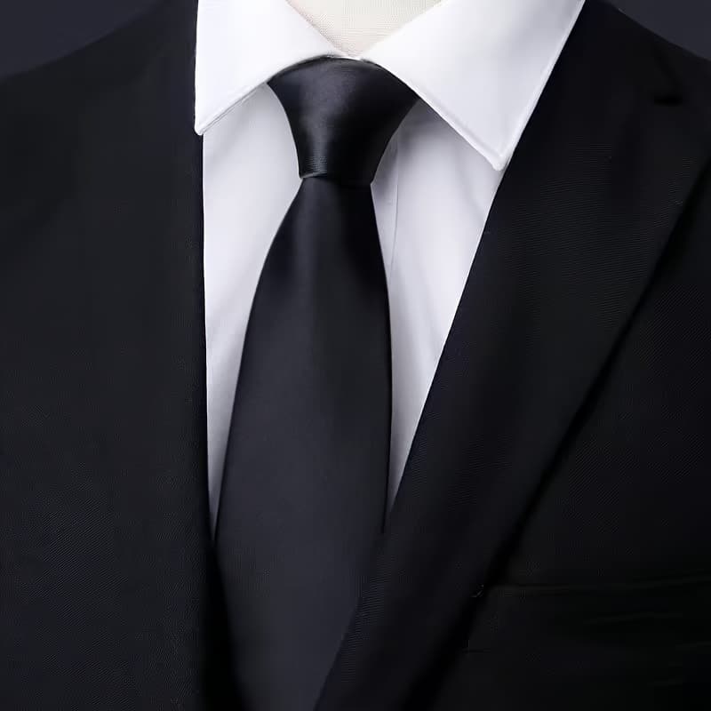TEMU Men's Adjustable Business Tie - 3.15in Wide, Perfect For Weddings, Graduations & Formal Events