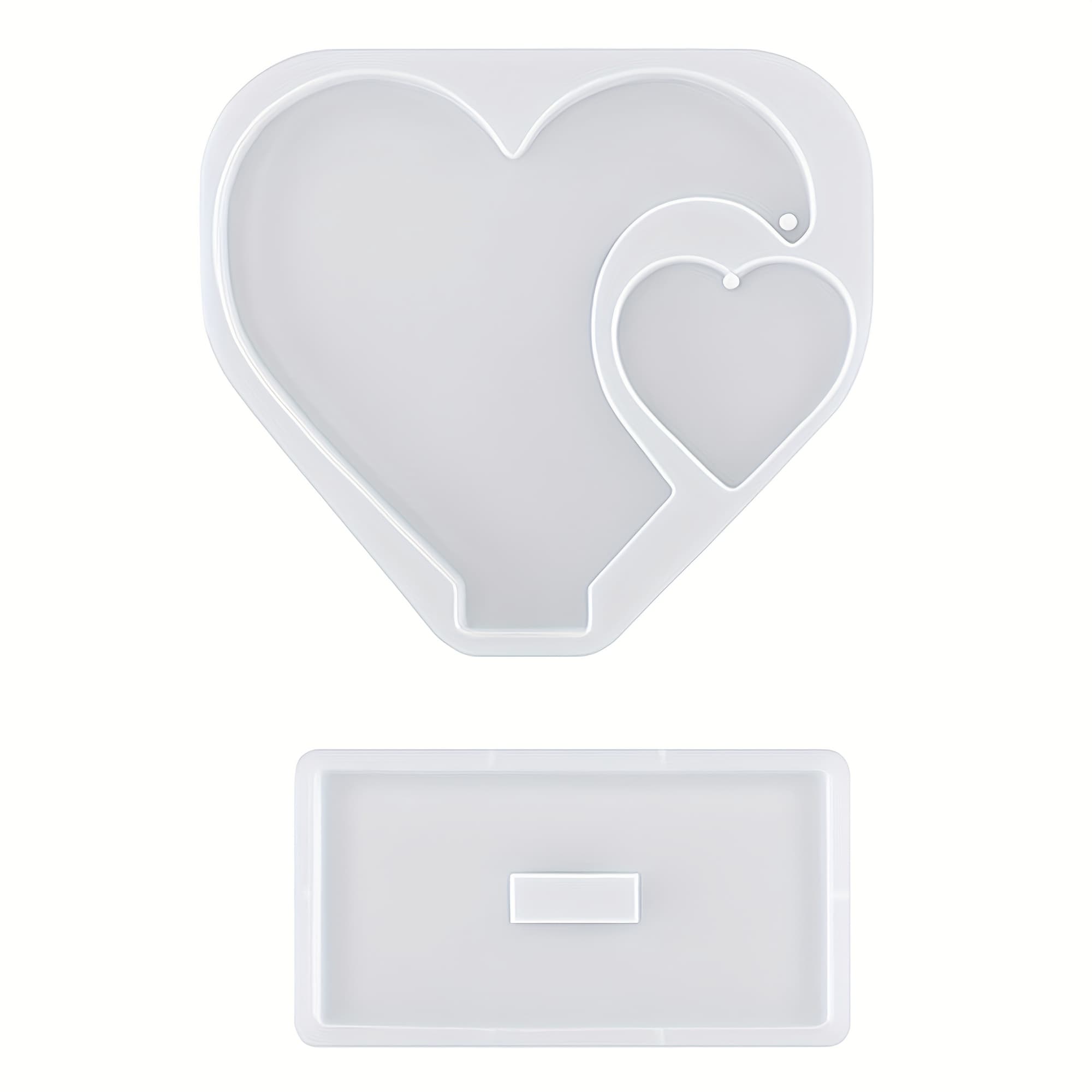 TEMU Heart Photo Display Resin Silicone Mold - Heart-shaped Silicone Casting Mold For Photos - Furniture Decoration Wedding Decoration, Graduation Souvenir - Perfect For Enthusiasts