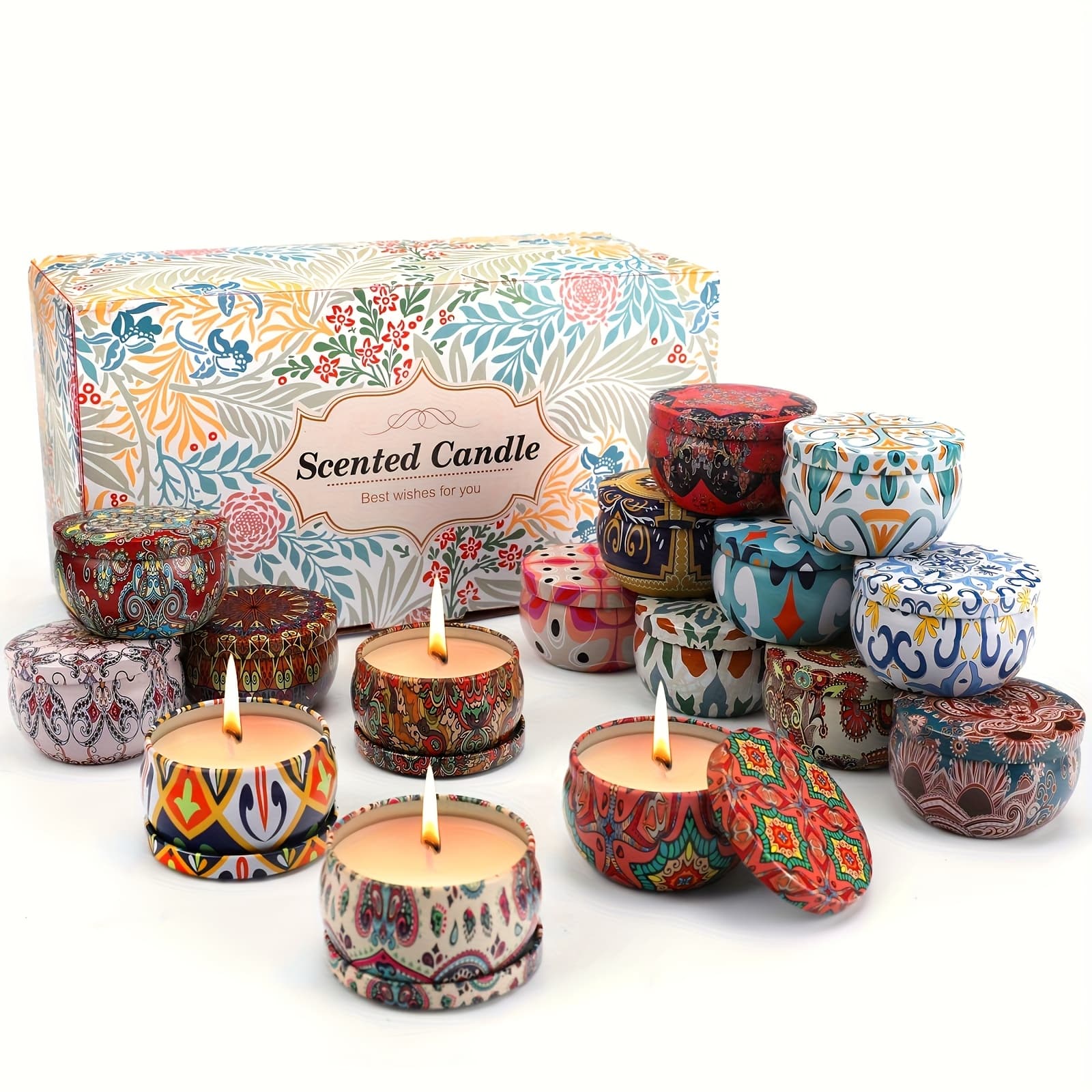 TEMU 16-scent Candle Set, 2.5 Oz Soy Wax Scented Candles, Decorative Candlesideal For Gifts, For Home Fragrance, Weddings, Birthdays And Holiday Decorations