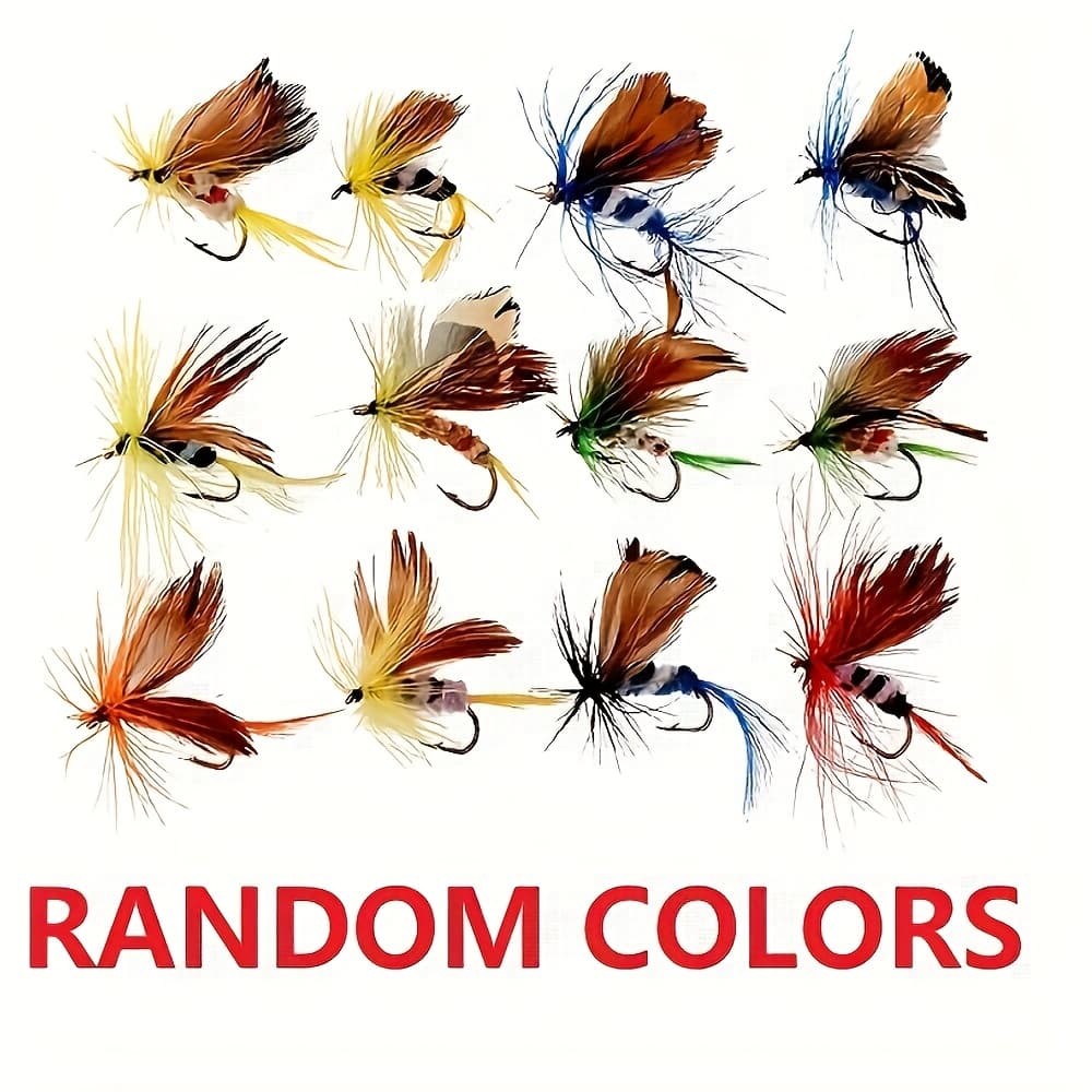 TEMU 12pcs Hand-tied Premium Fly Fishing Flies Kit - Effective In Saltwater And Freshwater For Trout, , Salmon - Increase Your Catch Rate