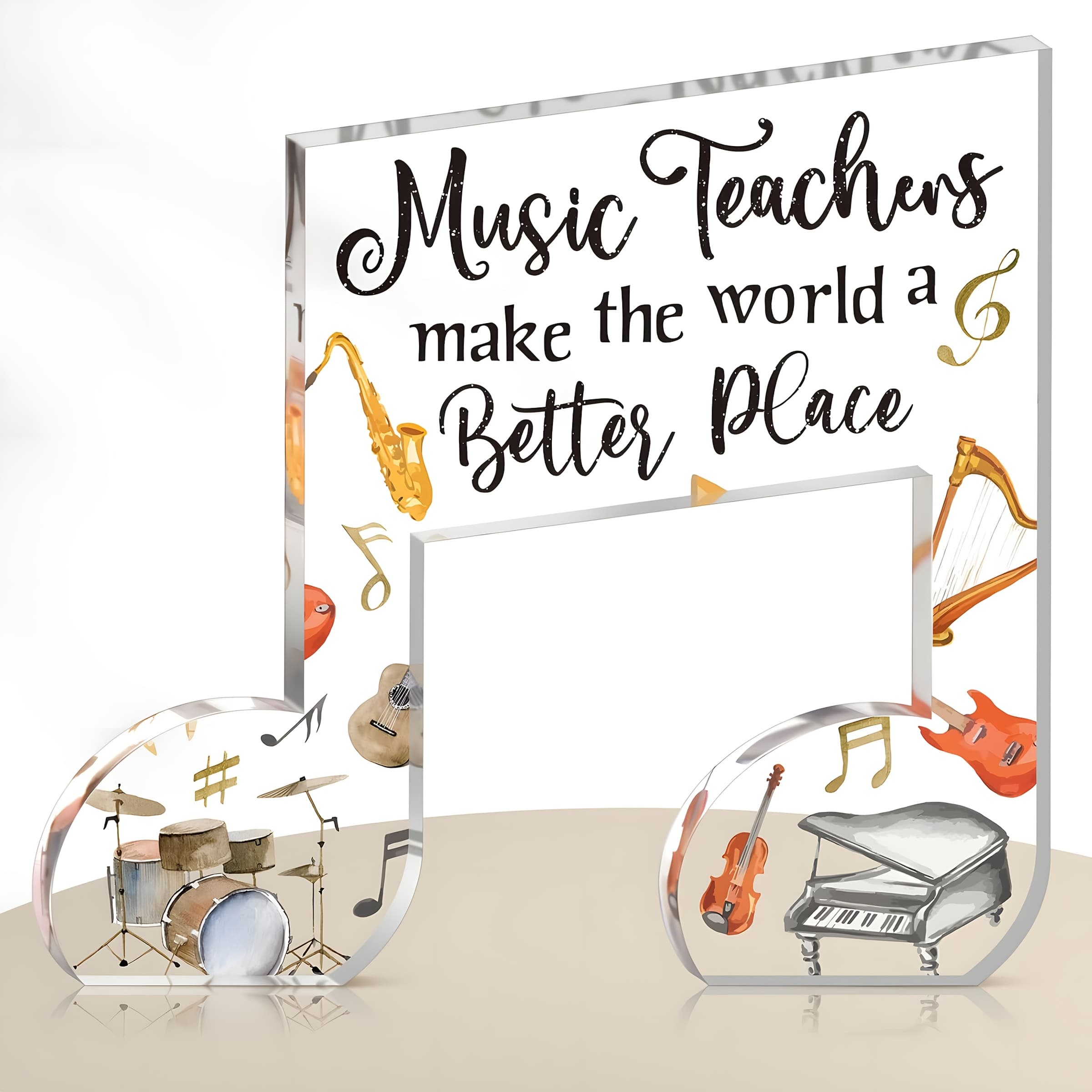 TEMU [2d Flat] [2d Flat] 1pc Music Teacher Thank You Gift Ladies Male Acrylic Thank You Gift Music Teacher Clear Table Souvenir Logo Birthday Christmas School Graduation