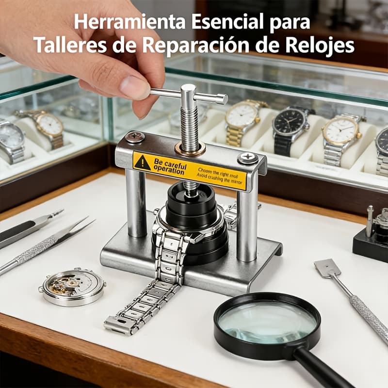 TEMU Watch Repair Press Kit (13/22pcs Set) | Handles Watch Case Back Opening & Closing With 1 Tool | Includes Dies And Case Clamping Tools | Professional Watchmaker's Tool Set