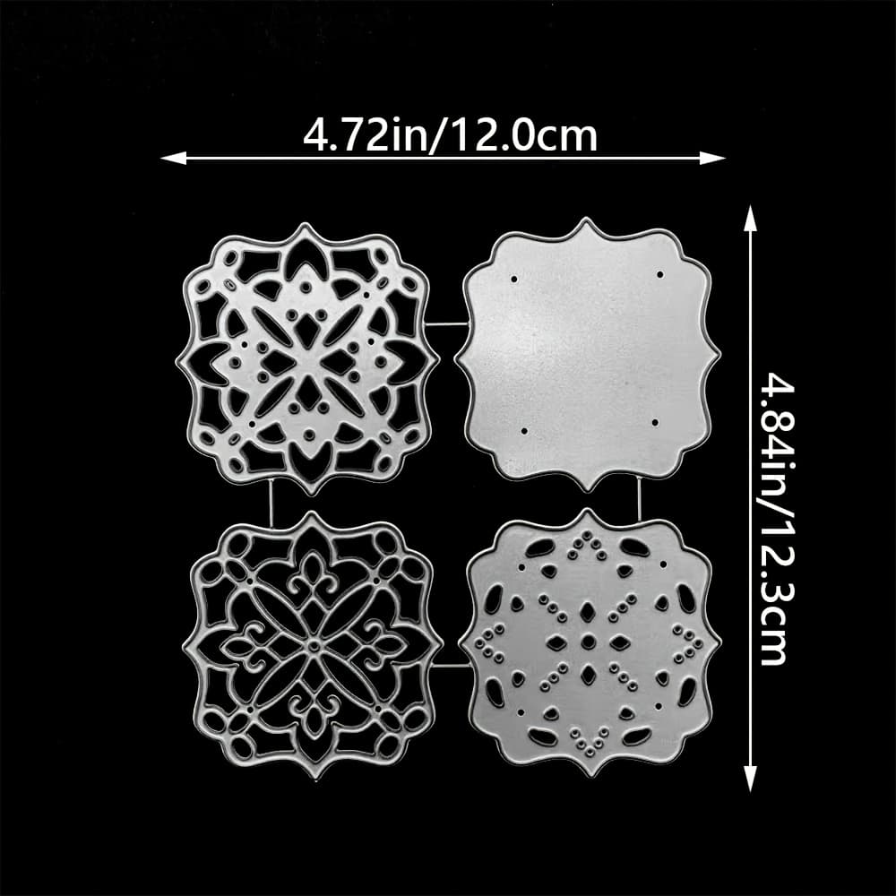 TEMU Lace Layered Frame Dies Cuts For Card Making, Irregular Pattern Cutting Dies, Metal Die Cutting Mold, Scrapbooking Dies, Embossing Stencil For Craft