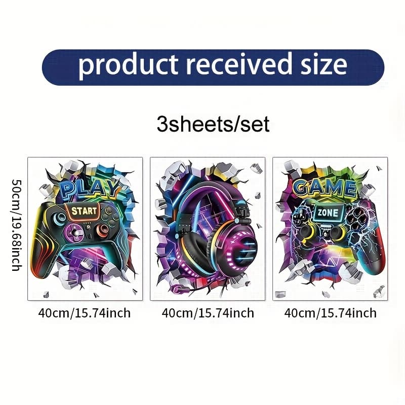 TEMU Vinyl Self-adhesive Wall Stickers For Gaming Room, Decorative Stickers For Bedroom Esports Room Entertainment Room Wall Decoration