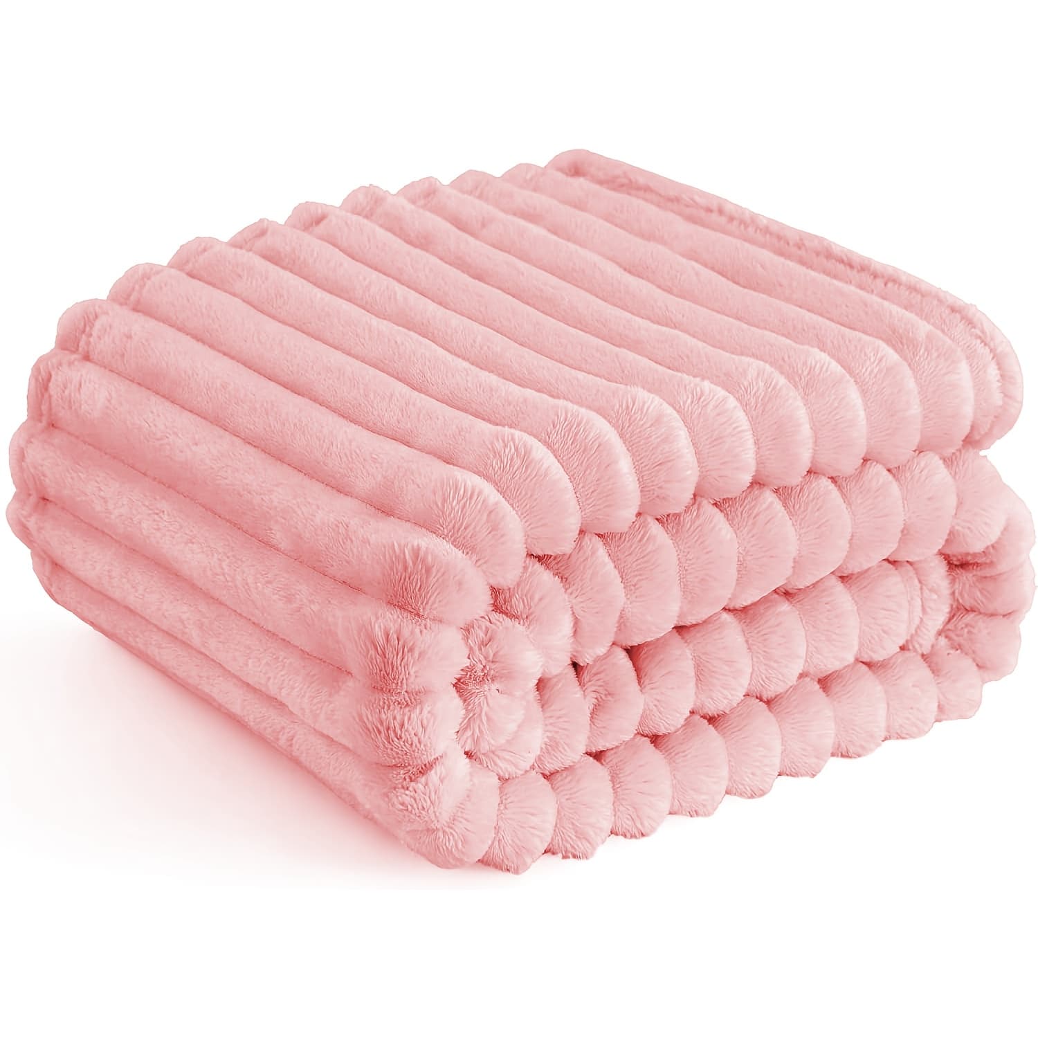 TEMU 280gsm Ultra Soft Faux Rabbit Fur Blanket With Striped Pattern, Thick Warm For Couch Chair, Bedroom And Office, In As Decor, Perfect And Multifunctional Gift For Your , All Universal
