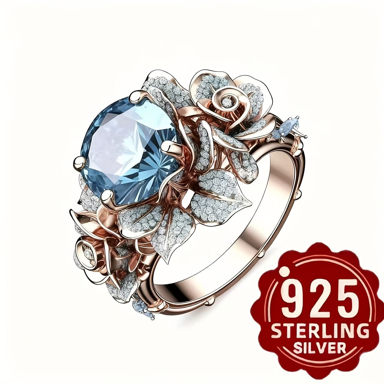 TEMU 925 Silver Fashionable Ring With - Suitable For Daily And Banquet Jewelry - For Wives And Daughters