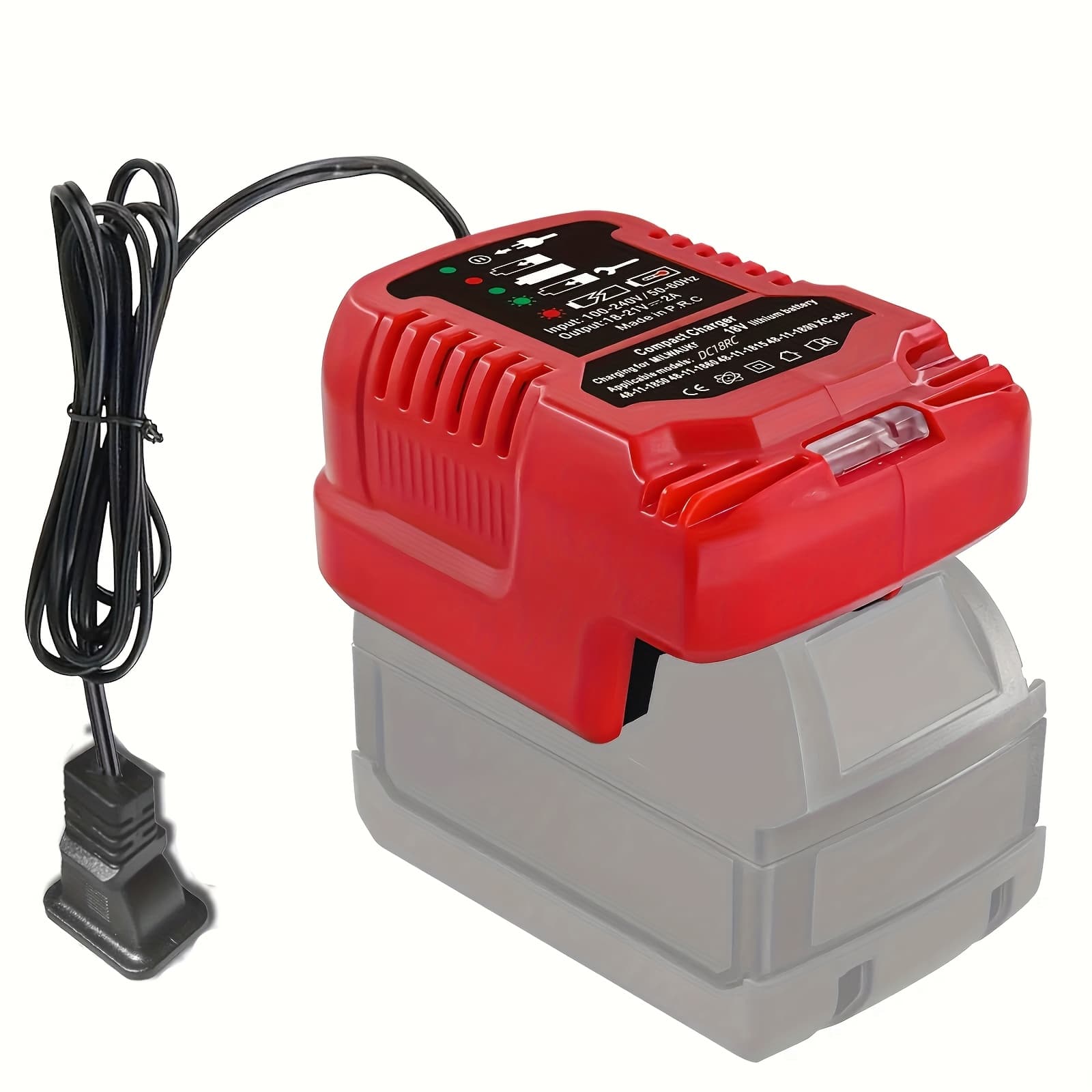 TEMU Replace Mini Charger For 18v , Battery Adapter For 18v Red Lithium-ion Tools Battery Power Charger, 1/4 Size Of Original, For 48-11-1850 48-11-1840 48-11-1815 48-11-1828