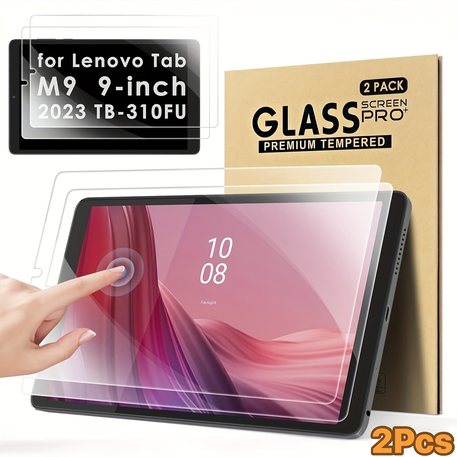 TEMU 2- Tempered Glass Screen Protector For Tab M9 Tb-310fu 9-inch 2023 Tb-310fu - 9h Hardness, Hd , Scratch-resistant, Bubble-free, , Durable & , Tablet Protection, Sleek Tablet Cover