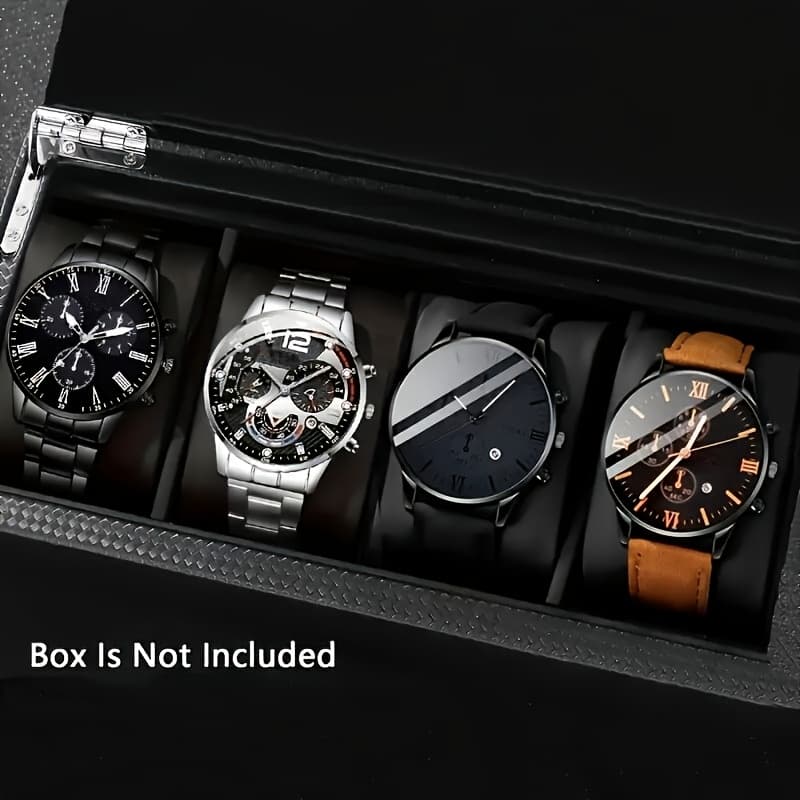 TEMU 4pcs 's Business Fashion Round Quartz Watch Set For Valentine's Day, Easter, Ramadan, Birthdays, Christmas - Gifts For , Family