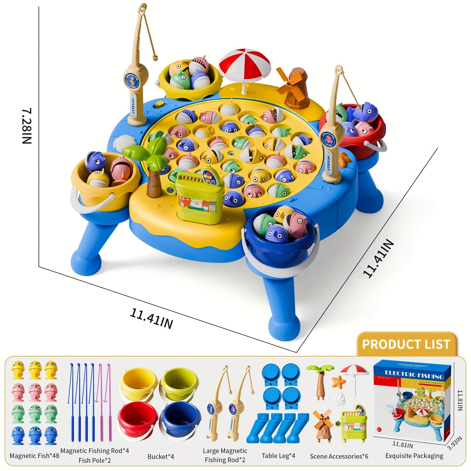 TEMU Ocean 66pcs Magnetic Fishing Game For Kids Boys Ages 3-5 4-6, Kid Magnetic Fishing Toys, Birthday Toys Gifts For 3 4 5 6 Year Old Boys Kids, 1-8 Players