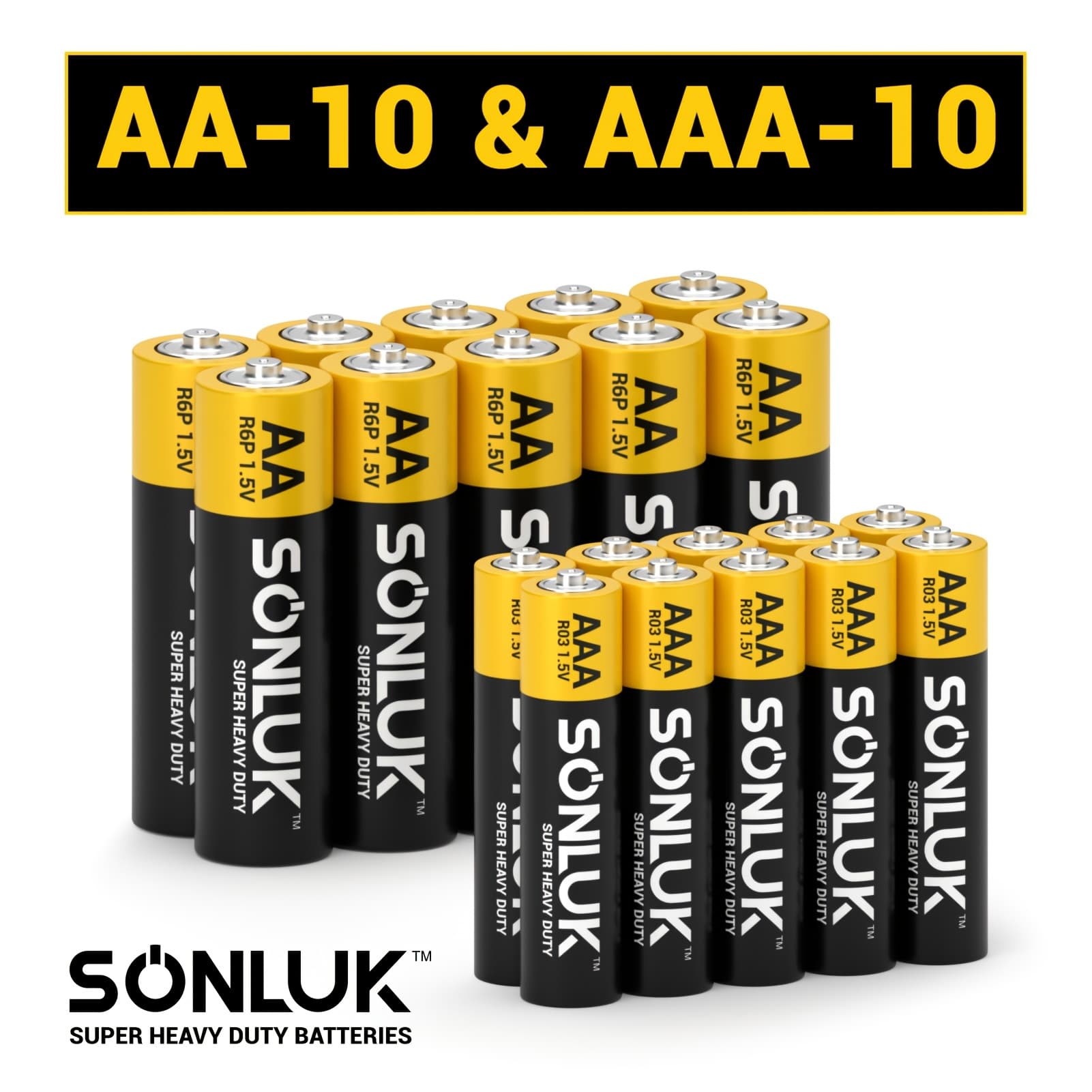 TEMU 20 Packs Aa10 + Aaa10 Batteries Combo, 1.5v Carbon Batteries For Remote Control, Mouse, Keyboard, Clock, Toys - Leak-proof & Long