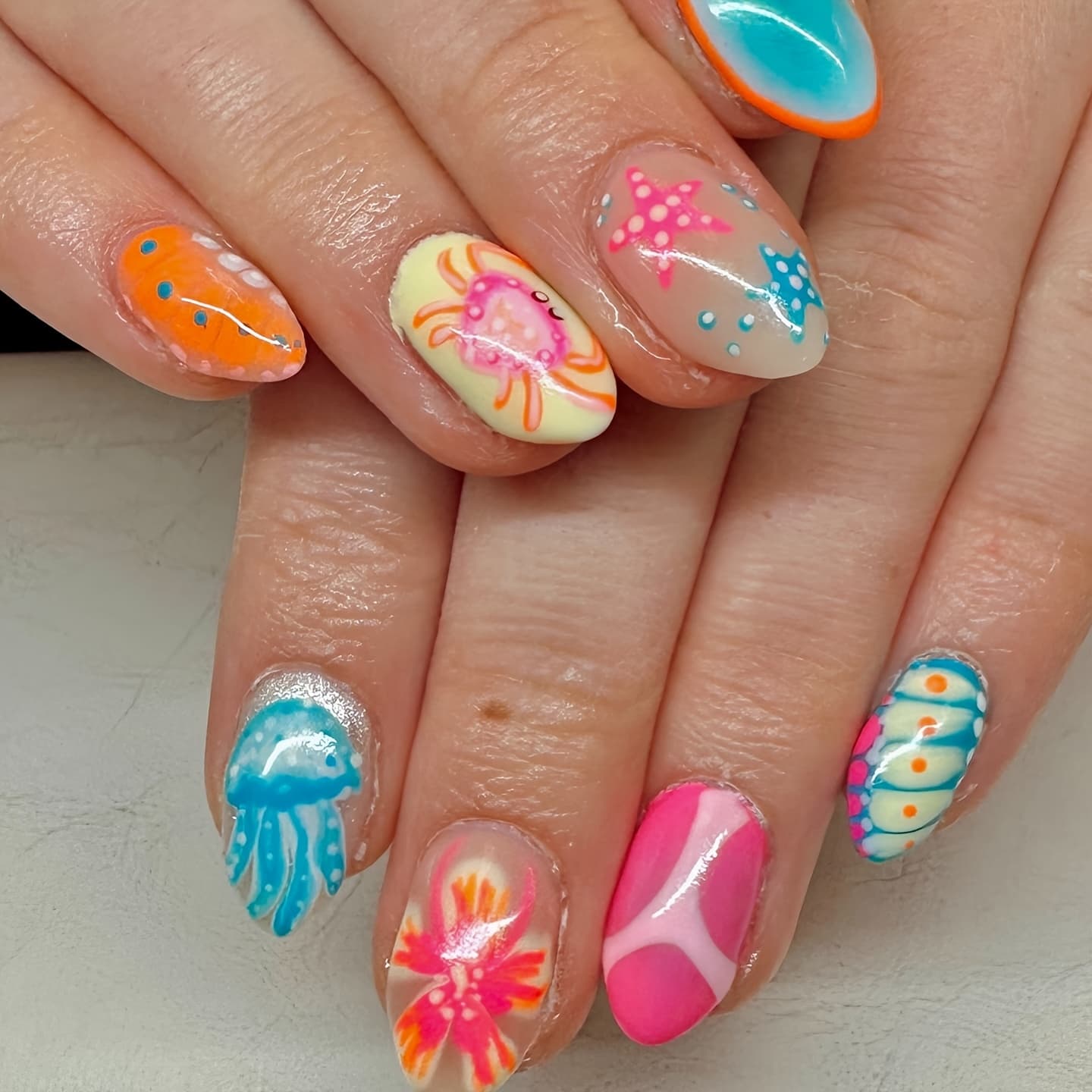 TEMU 24pcs Round Head Style Wearing Nail Polish With Bright Surface, Summer , Suitable For Daily Women Or