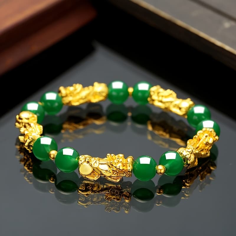 TEMU 1pc Pixiu Bracelet Bracelet Jewelry Gift -perfect Gift For Artificial Crystal