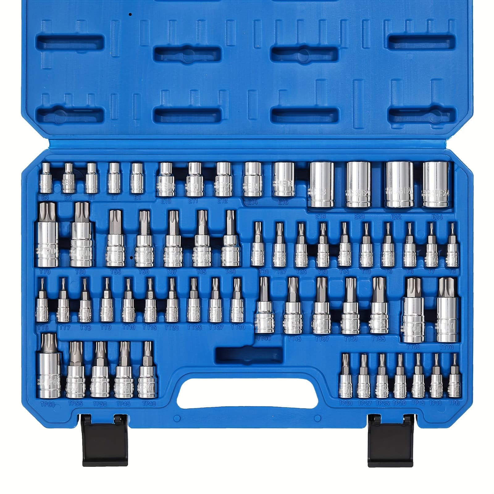 TEMU 60pcs Master Torx Bit Socket And External Torx Socket Set, Tamper Proof Torx Socket, Socket, 60pcs Set, S2 And Cr-, E4-e24, -t70, Tt6-tt70, Tp8-tp60