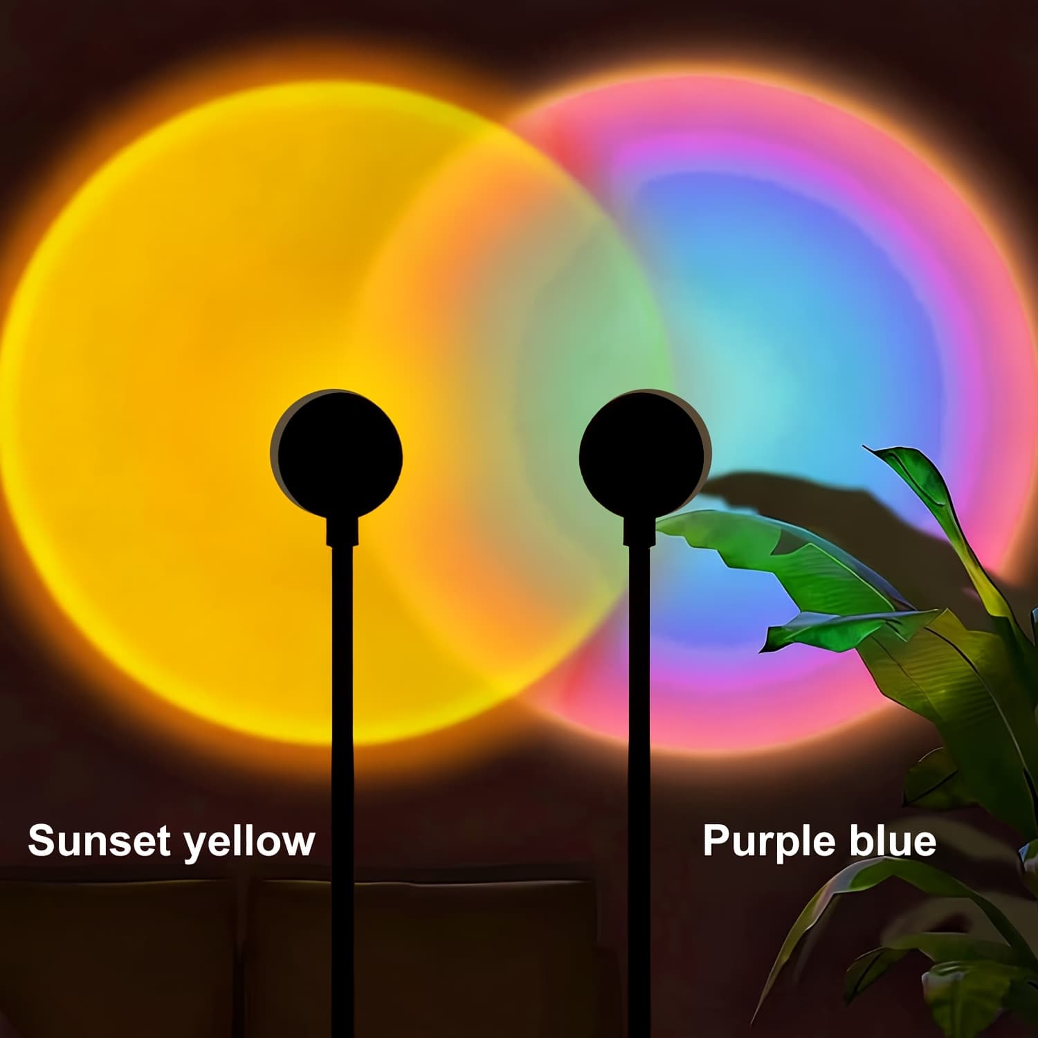 TEMU 1/2/3pcs Sunset Light Set, Room Decoration, Bedroom Christmas Decorative Lights, Lighting, Usb Lights, Bedroom Sunset Lights, Selfie Aesthetic Sunset Projection Ambient Lights, Holiday Gifts.