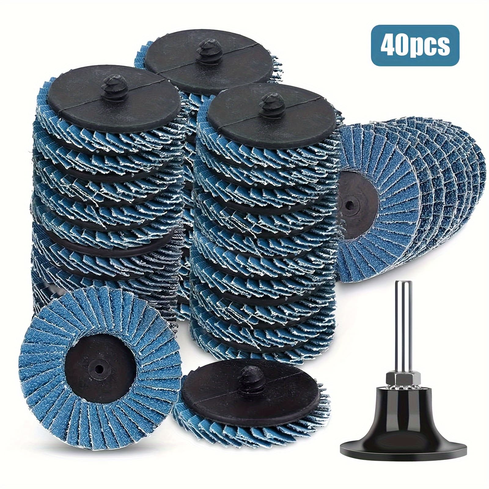 TEMU 40pcs Quick Change Sanding Discs, For Metal, Wood Rust Paint Removal, Polishing & Grinding, Compatible With Rotary Tool & Die Grinders, 2 Inch With 1/4 Shank Holder