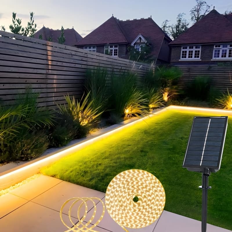 TEMU Marine Solar Led Light Strip, White Warm Rgb Ambient Light, Courtyard Decor Light, No Wiring High Brightness Strip