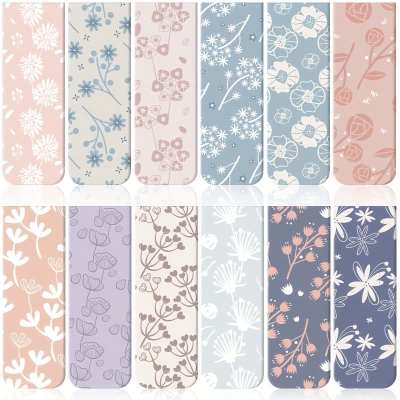 TEMU 12pcs Flower Magnetic Bookmarks For Flower Planner Magnetic Bookmark Assorted Book Magnets Page Markers Clip Magnetic Bookmarks For