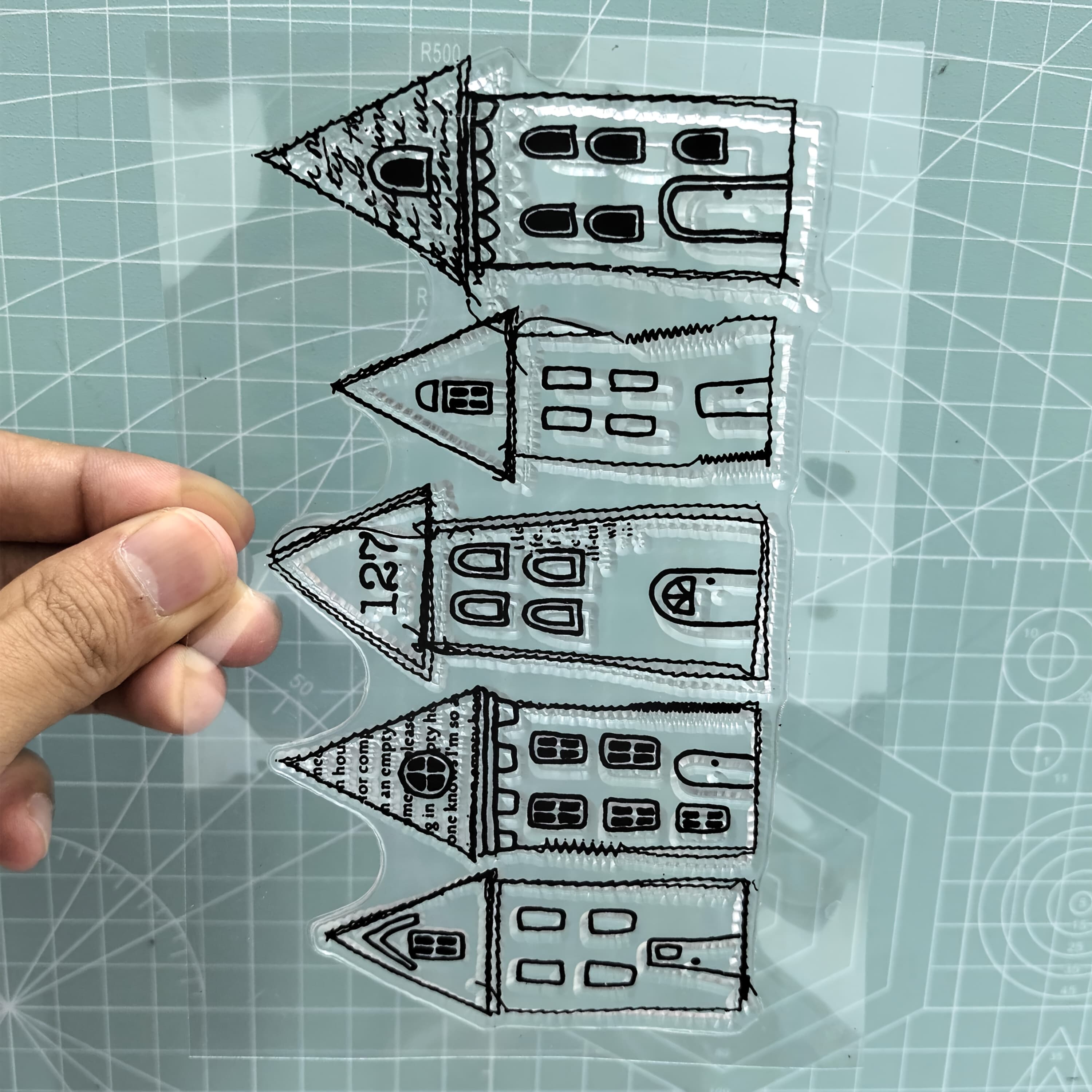 TEMU Vintage Architecture House Stamp Diy Scrapbooking Embossing Photo Album Decorative Paper Card Craft Art Handmade Gift