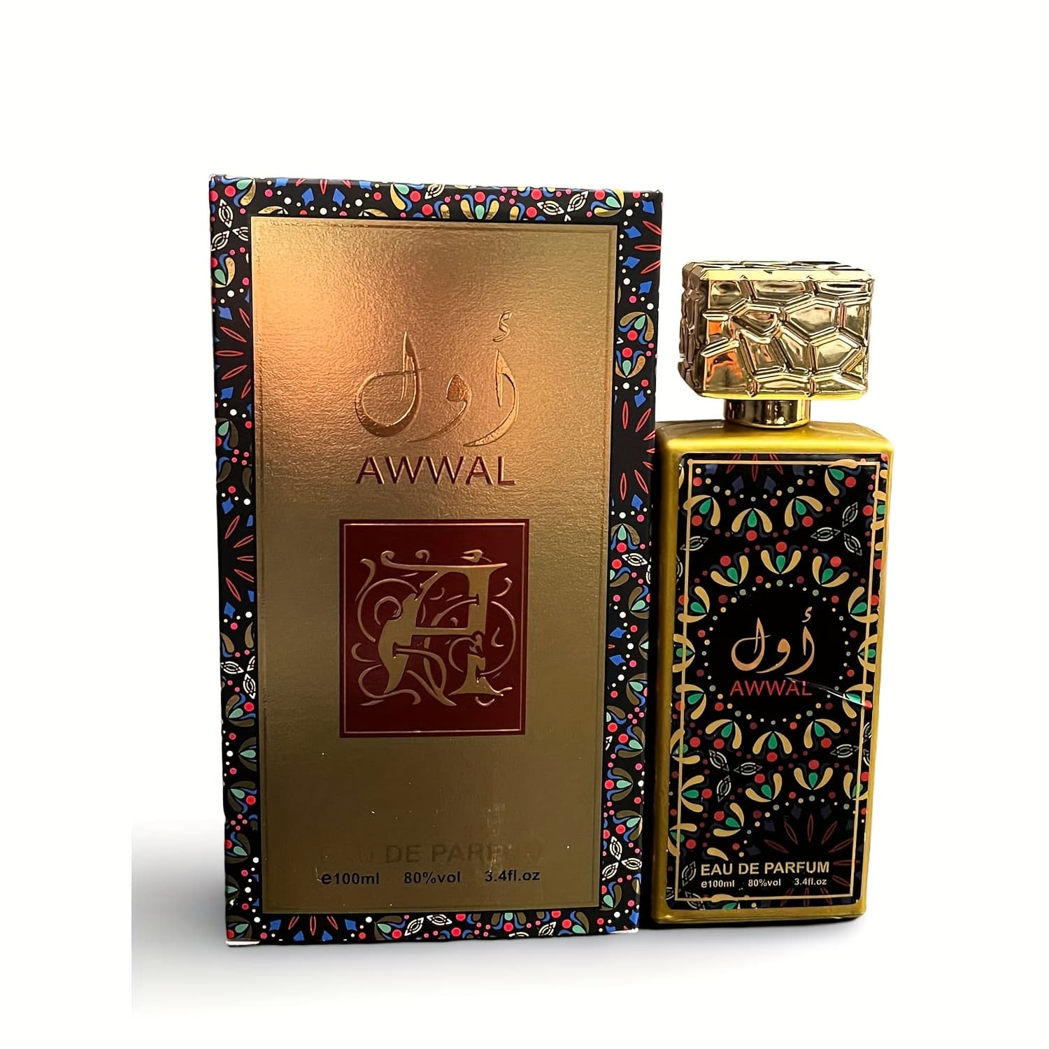 TEMU Luxury Unisex Perfume: Lychee & With Amber Base - 3.4fl.oz (100ml) In Golden Floral Bottle, Long-lasting Fragrance