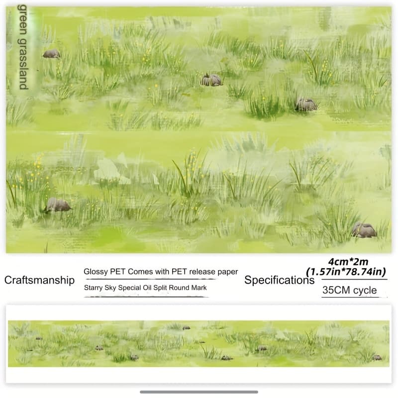 TEMU Two-meter Roll Of Floor Tape Collection Ceenie And Paper Tape Lawn Landscaping Tape Handbook Ground Sticker